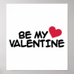 Be my valentine red heart print
