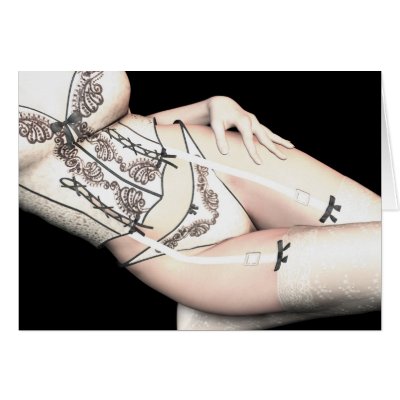 Be my valentine? Sexy, Adult Card, basque stocking by moonlake