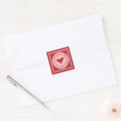 Be My Valentine Square Stickers by janettetsmith