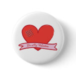 Be my valentine with red heart pin