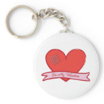 Be my valentine with red heart keychain