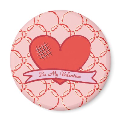 Be my valentine with red heart refrigerator magnets by graphiking