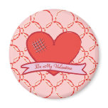 Be my valentine with red heart magnets