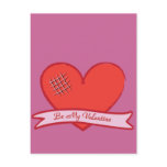 Be my valentine with red heart postcard