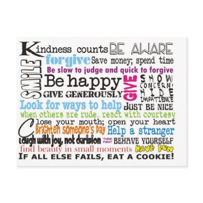 Be Nice, Etc. Post Cards by Gonkski