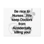 BE NICE TO NURSES POSTCARDS