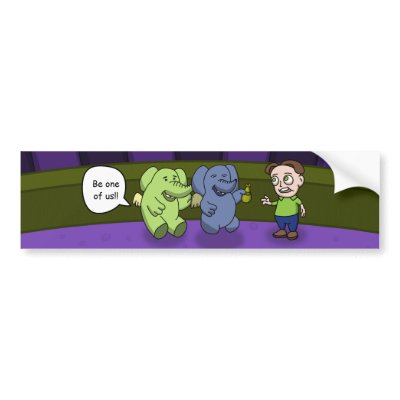 Be one of us!! bumper stickers by antiboris