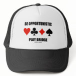 Be Opportunistic Play Bridge (Four Card Suits) Mesh Hats