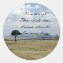 be optimistic round sticker