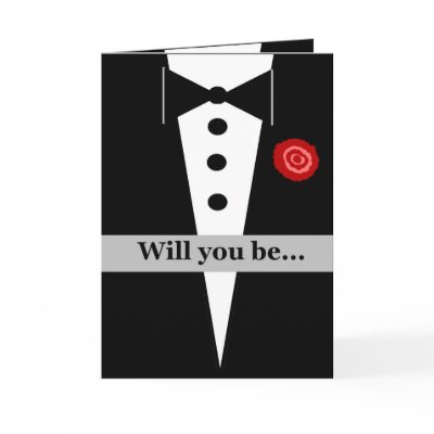 Be Our Principal Sponsor Card with Tux and Rose by JaclinArt