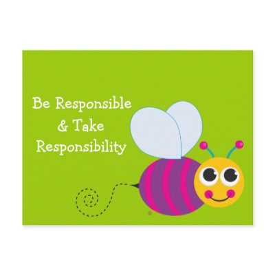 Be Responsible Cute Bee Card by creatingmybestlife