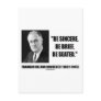Be Sincere, Be Brief, Be Seated