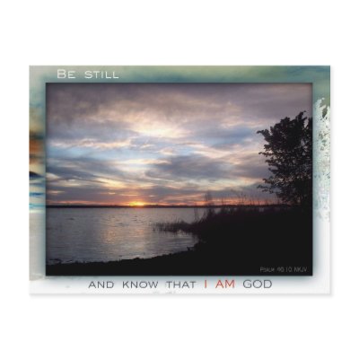 Be Still and Know postcard by dollargrafix