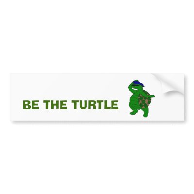 Be the Turtle Bumper Sticker by pharrisart