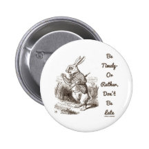 Be Timely- Or Rather, Don't Be Late White Rabbit Pins