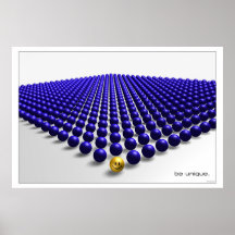 Be unique (blue) poster