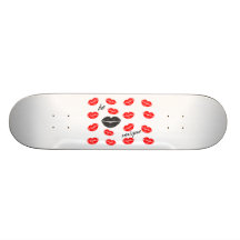 Be Unique Red & Black Kisses Skate Deck