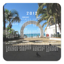 Beach Access; 2012 Calendar Square Sticker