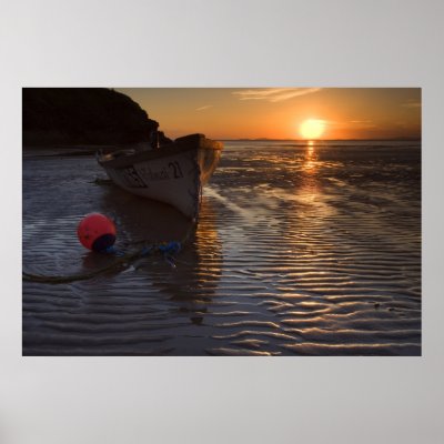 Beach and Boat Sunset by cARTerART