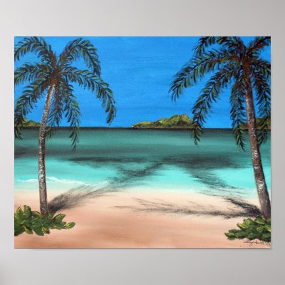 Beach and Palms Print by Robeth