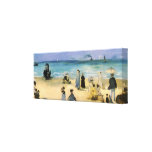 Beach at Boulogne by Manet, Vintage Impressionism Canvas Prints