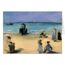 Beach at Boulogne by Manet, Vintage Impressionism Cards