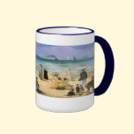 Beach at Boulogne by Manet, Vintage Impressionism mugs