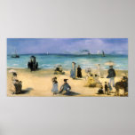 Beach at Boulogne by Manet, Vintage Impressionism Poster