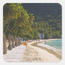 Beach at Cane Garden Bay, Island of Tortola Stickers