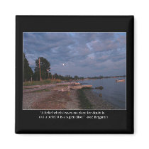 Beach At Dusk and Bergamin Quote Refrigerator Magnet