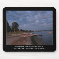 Beach At Dusk and Bergamin Quote Mouse Pad
