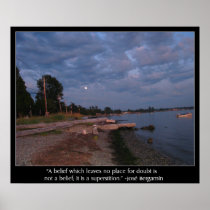 Beach At Dusk and Bergamin Quote Print