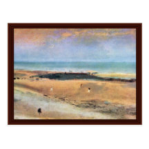Beach At Low Tide By Edgar Degas Postcards
