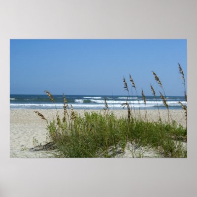 Beach at Ocracoke Print by lighthouseenthusiast
