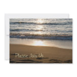 Beach at Sunset Wedding Vow Renewal Invitations