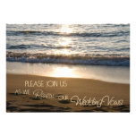 Beach at Sunset Wedding Vow Renewal Invitations