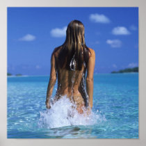 Beach Babe on Canvas Poster