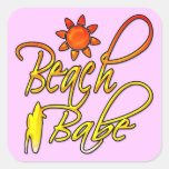 Beach Babe Square Stickers