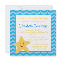 Beach Baby Shower invite cute sweet tan blue