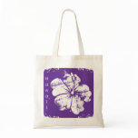 Beach Bag Hawaii Grunge Hibiscus Flower Purple