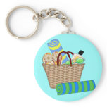 Beach Bag, Towels and Flip Flops Key Chain