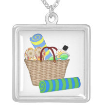 Beach Bag, Towels and Flip Flops Necklace