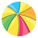 beach ball round stickers