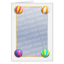Beach Balls (photo frame) (tall) Greeting Cards