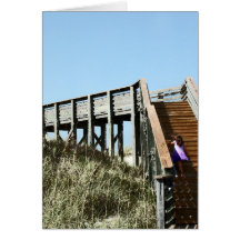 Beach Boardwalk with girl, Florida Cape san blas Card