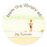 Beach Boy Library Plate Round Sticker
