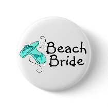 Beach Bride (Beach Wedding) Pinback Buttons