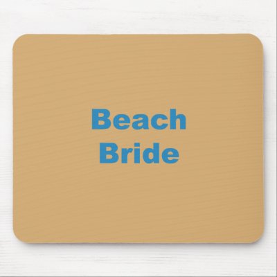 Beach Bride Blue Letters on Light Brown Background by AnderBerry