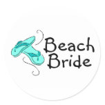 Beach Bride (Flip Flops) Round Sticker