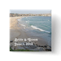 Beach Bride & Groom Button